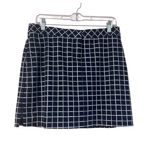 Izod Women Golf Skort Windowpane Pockets Blue White Size 4 Sports Pickleball Gym